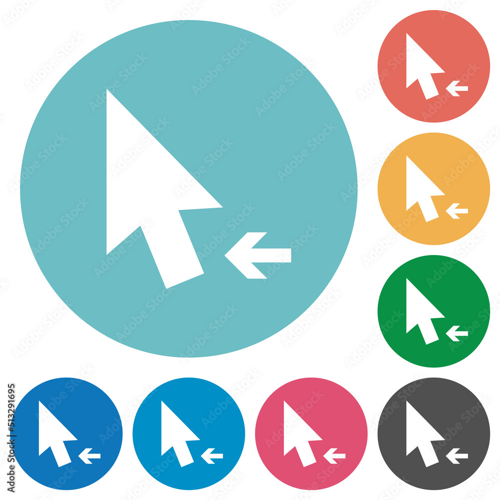Poster arrow cursor left solid flat round icons