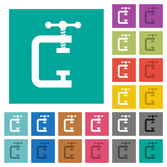 Empty vice clamp solid square flat multi colored icons