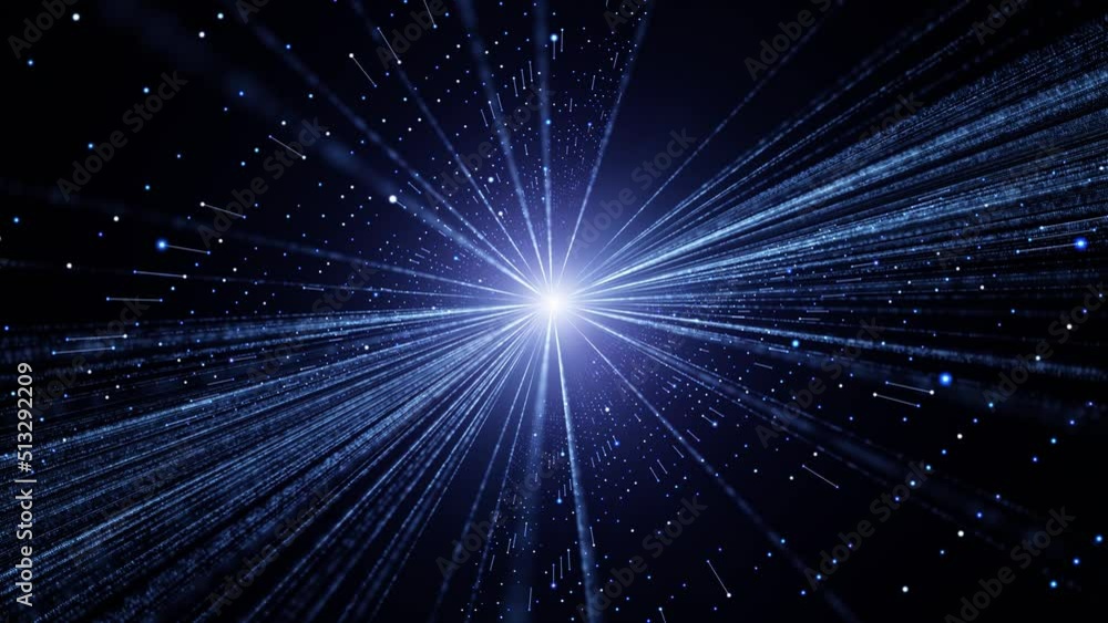Poster shiny digital optic fiber data lines animation. concept science copy space background.