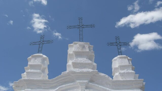 Vicar altar a sunny day with clouds, religious monument, Monda, Malaga, Spain