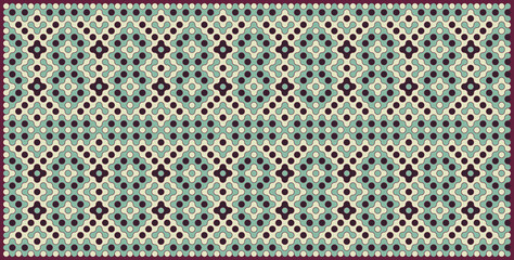 Multicolor truchet tiling connections illustration