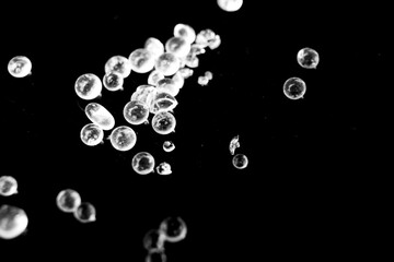 Silica Gel Beads on black background