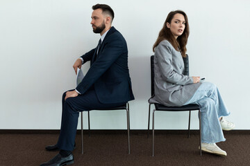 Obraz premium concept of lack of understanding between office employees