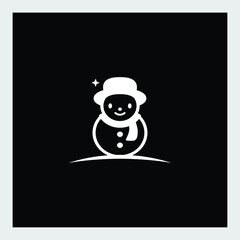 cute snowman logo design