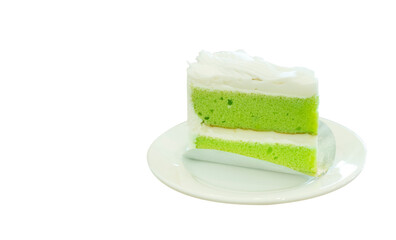 pandan and coconut cake , tasty cake in coffee shop