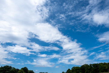 Clouds against a blue sky