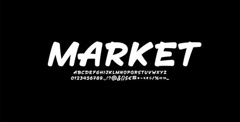 Obraz premium Comic bold font, script white alphabet, cursive typeface