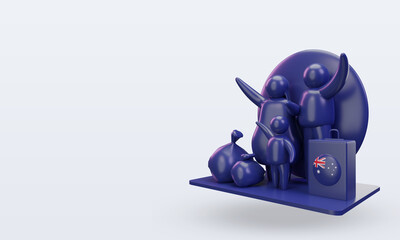 Naklejka premium 3d world refugee day Australia flag rendering right view