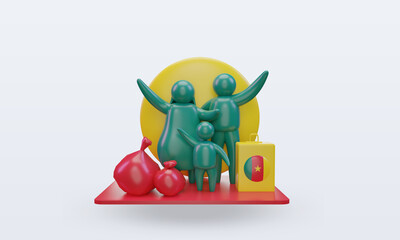 3d world refugee day Cameroon flag rendering front view