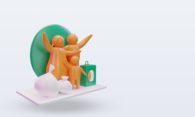 3d world refugee day Cote dIvoire flag rendering left view