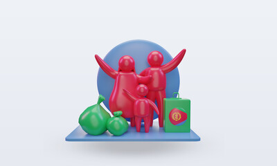 3d world refugee day Eritrea flag rendering front view