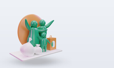 3d world refugee day Ireland flag rendering left view