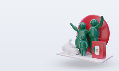 Naklejka premium 3d world refugee day Mexico flag rendering right view