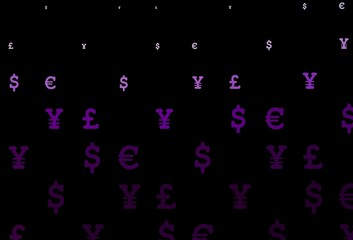 Dark purple vector texture with financial symbols.