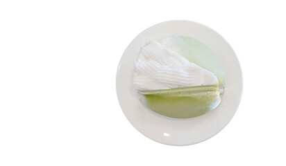 pandan and coconut cake , tasty cake in coffee shop