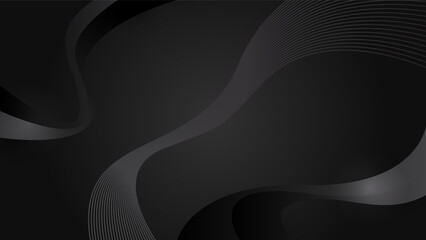 Abstract dark black background illustration with geometric graphic elements