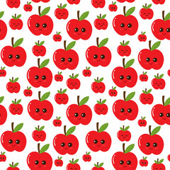 apple fresh fruit seamless pattern design