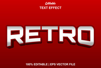 retro text effect in red and white for logos, brands and more.