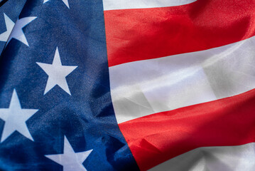 Beautifully waving star and striped American flag