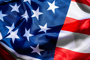 Beautifully waving star and striped American flag