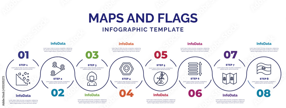 Poster infographic template with icons and 8 options or steps. infographic for maps and flags concept. incl