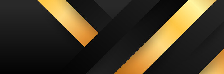 Luxury black and gold banner background