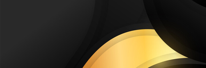 Luxury black and gold banner background