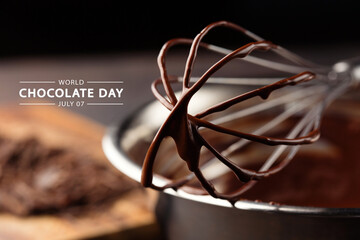 World Chocolate Day concept. Homemade chocolate cream.