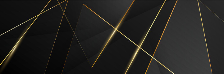 Luxury black and gold banner background