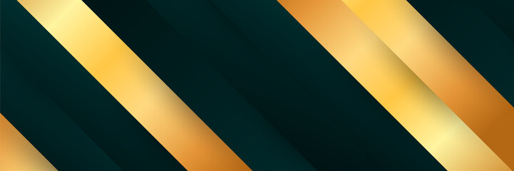 Gold and green luxury banner background