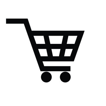 Shopping cart icon isolated on a white background