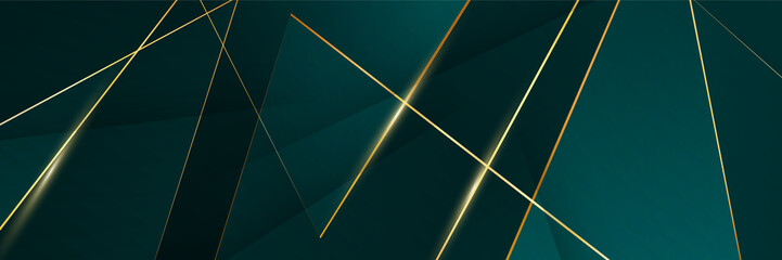 Gold and green luxury banner background