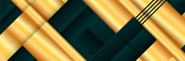 Gold and green luxury banner background
