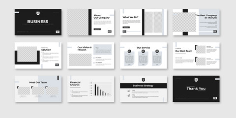 business company presentation with infographics template 