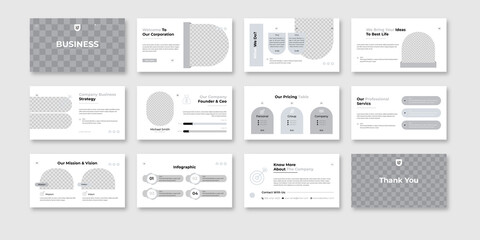 business presentation template, annual report and company profile, with infographic elements set. creative business annual report, flyer, corporate marketing 
