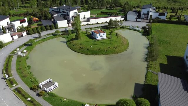Video footage of pond in shape of heart