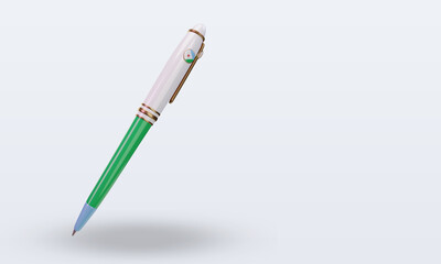 3d ballpoint Djibouti flag rendering left view