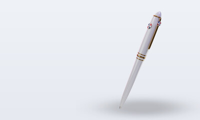 Naklejka premium 3d ballpoint Dominican Republic flag rendering right view