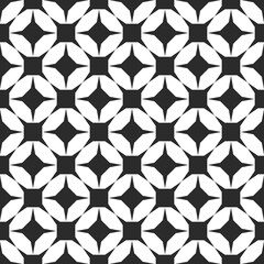 Four-pointed black forms of a simple pattern. Vector for print and decor, textiles and decoration. The print is stylish for surfaces.