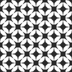 Four-pointed black forms of a simple pattern. Vector for print and decor, textiles and decoration. The print is stylish for surfaces.