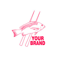 Red Snapper Fish With Two Skewers