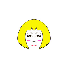 Beautiful Face Girl With Yellow Hair Vector