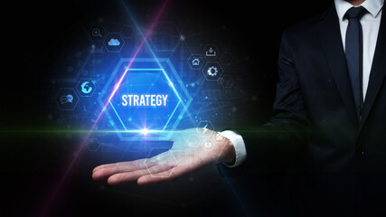 Man hand holding social inscription