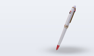 Naklejka premium 3d ballpoint Yemen flag rendering right view