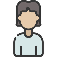 Choppy Fringe Woman Icon