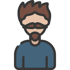 Pointy Moustache Man Icon