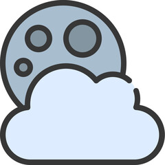 Moon Behind Cloud Icon