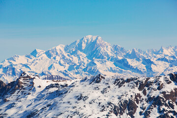 Fototapeta na wymiar Mont Blanc dans les Alpes.