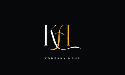 KA, AK,A, K  Abstract Letters Logo Monogram - obrazy, fototapety, plakaty