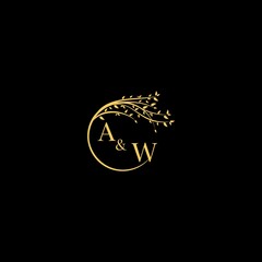 AW nature theme logo initial concept with high quality logo design